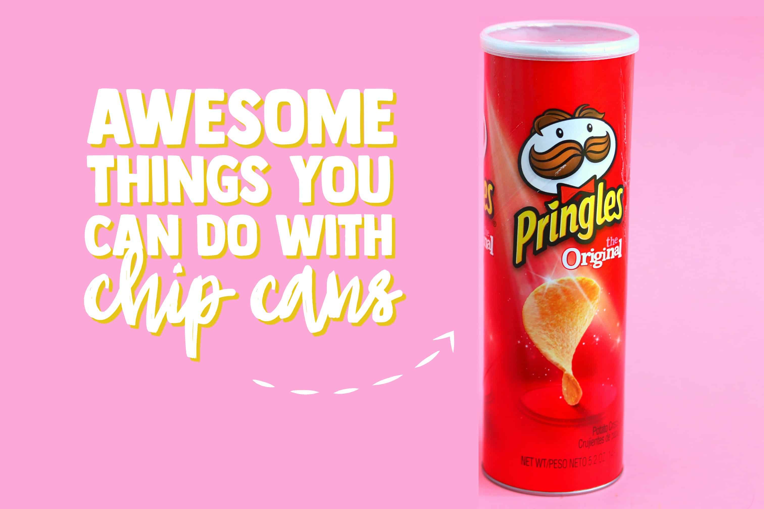 Pringles Can upcycle A girl and a glue gun