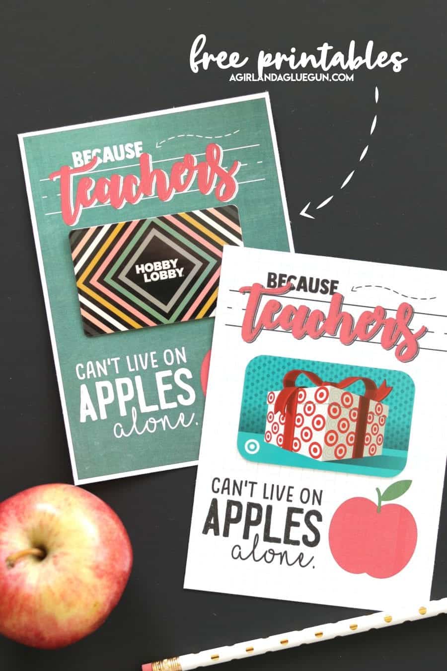app store gift card printable editable PDF An app-le for my teacher Just Add Confetti teacher appreciation teacher gift