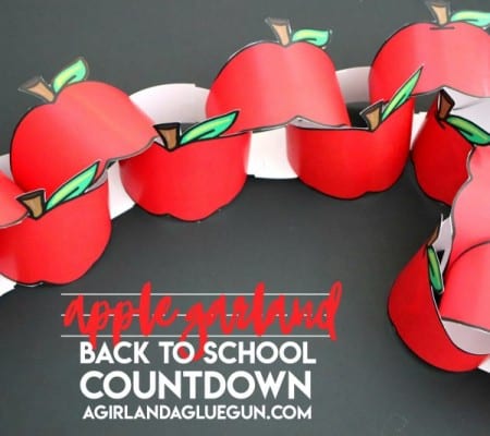 apple garland-back to school countdown with printables