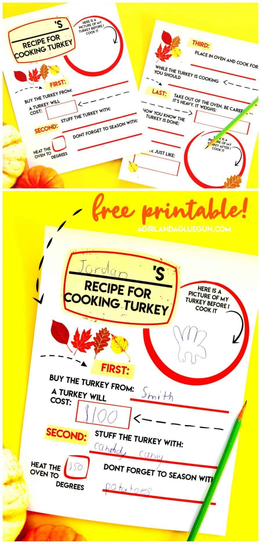 Funny How To Cook A Turkey Printable A Girl And A Glue Gun