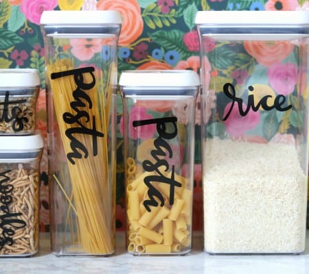 pantry labels with craft vinyl