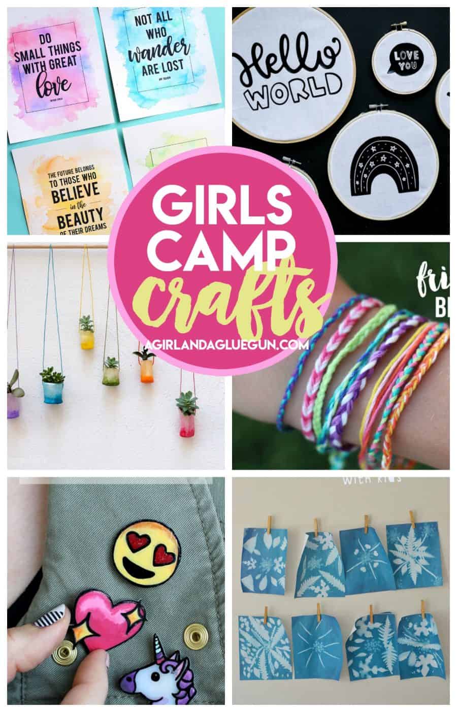 Girl's Camp Crafts - A girl and a glue gun