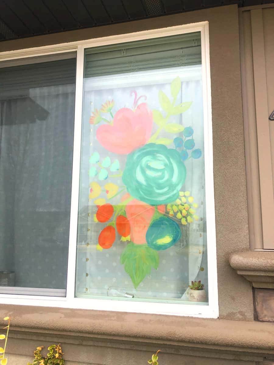 Window Painting - A girl and a glue gun