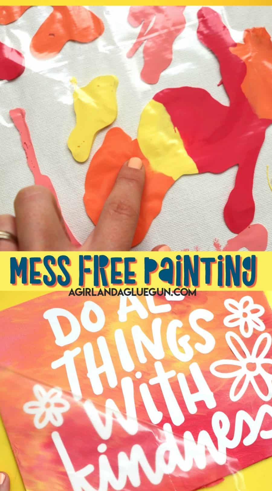 Mess free paint project for kids - A girl and a glue gun