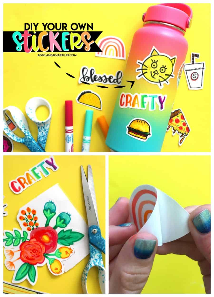 Make your own stickers - A girl and a glue gun