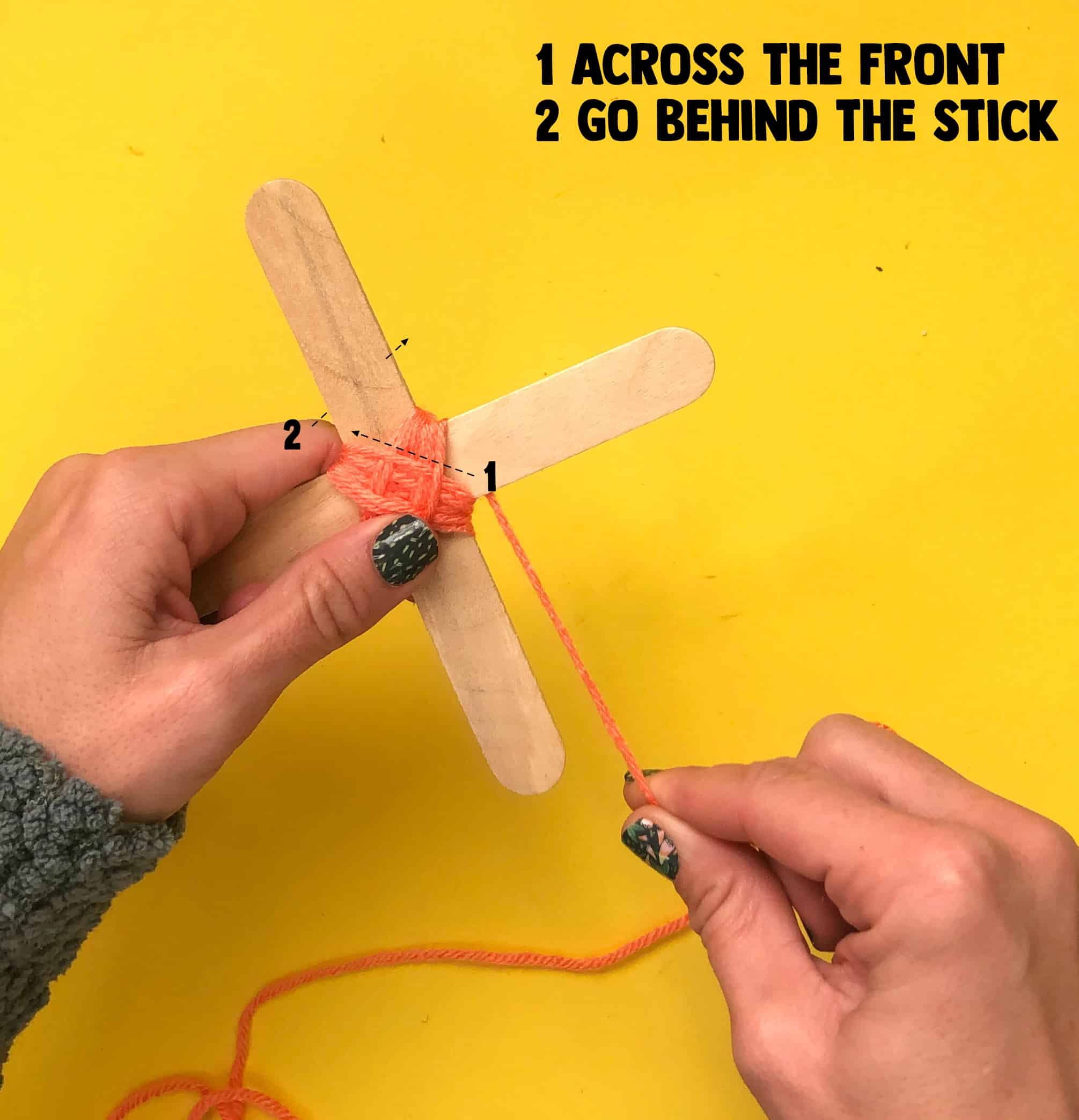How to make a God's Eye yarn craft. - A girl and a glue gun
