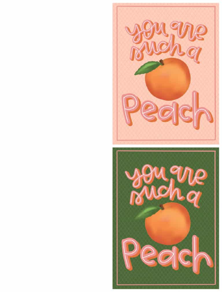 You are a peach printable and gift idea - A girl and a glue gun