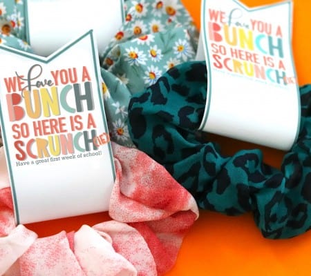 scrunchie printable for a great gift idea