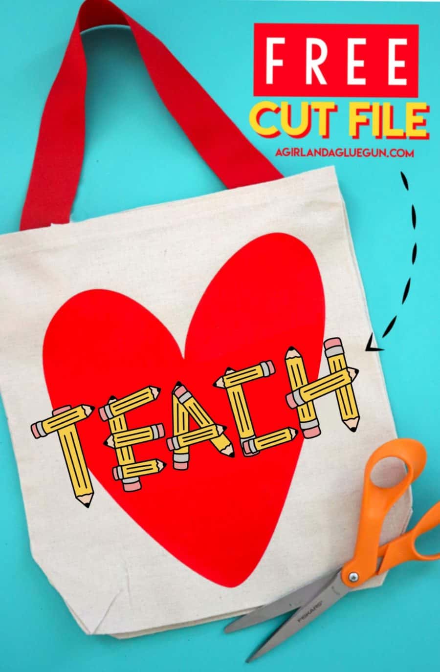 teach cut file for teacher bags