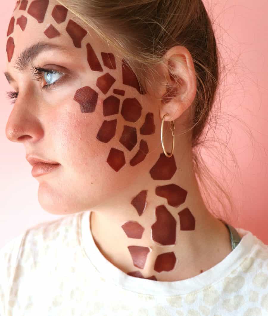 Animal Print Tattoos for Easy Halloween Costume - A girl and a glue gun