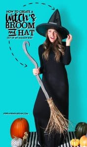 how to create a witch's groom and hat out of an amazon box