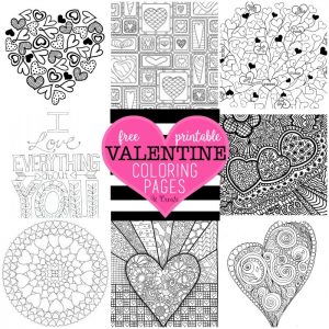Valentine Activity printable pages - A girl and a glue gun