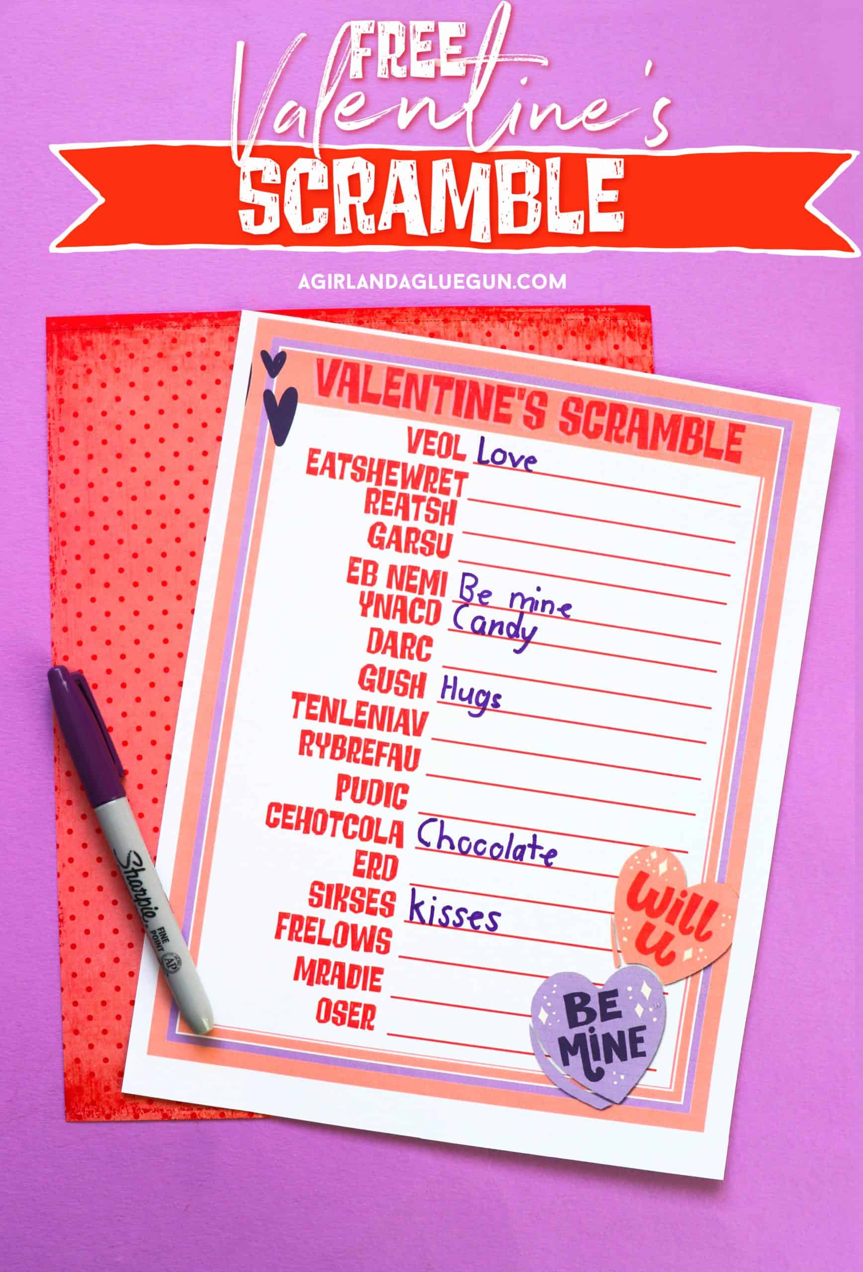 Free Valentine Game Printables - A girl and a glue gun