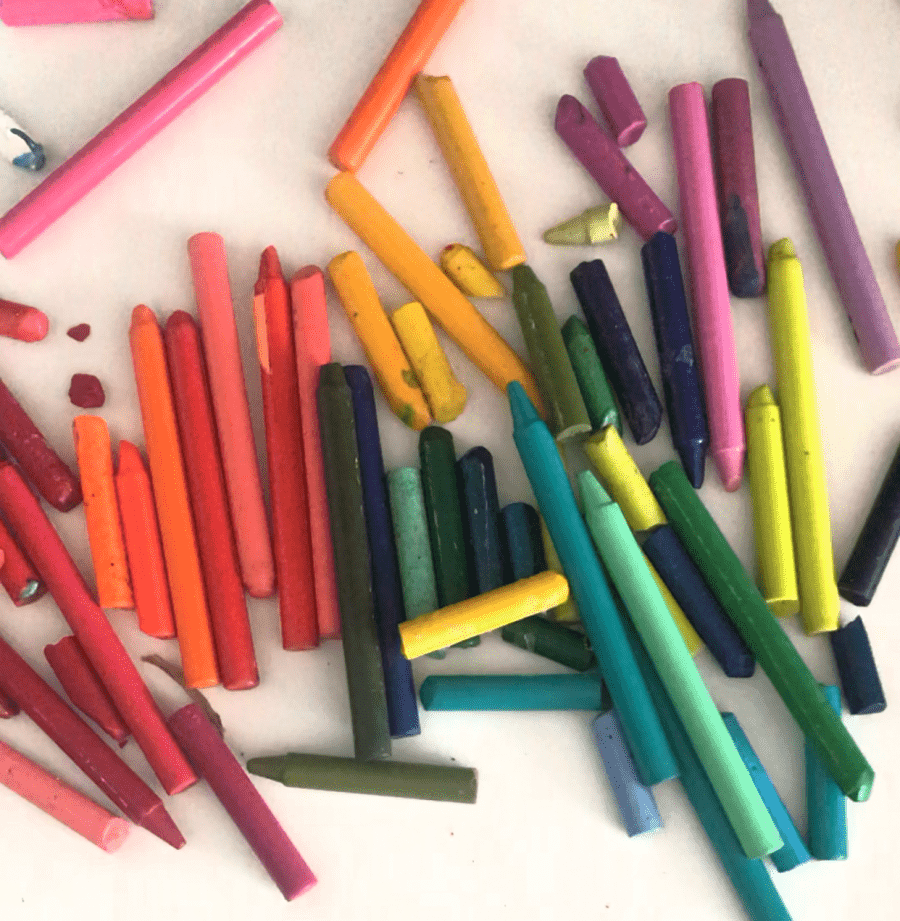 Melted Crayon Alphabet - A girl and a glue gun