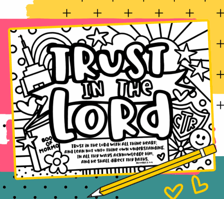 2022 youth theme free printable trust in the lord coloring page