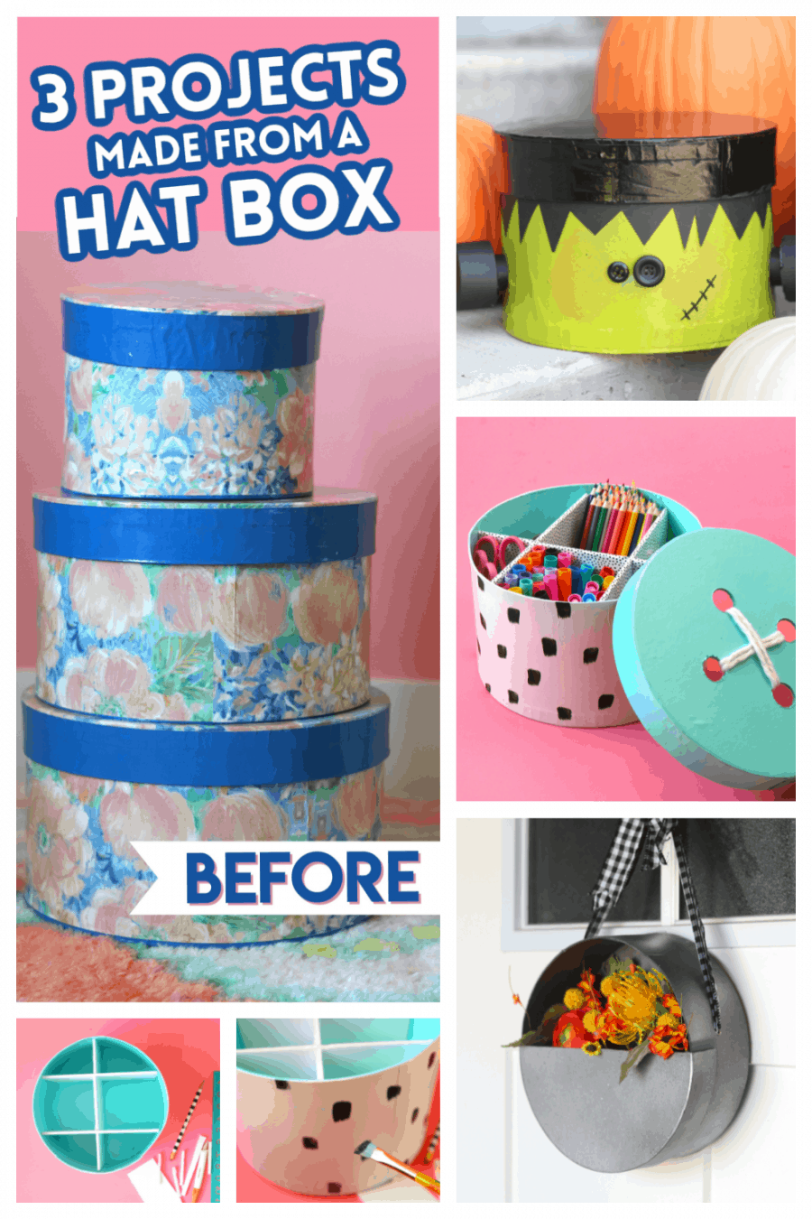 How To Upcycle An Old Hatbox Using Decor Transfers - Raggedy Bits