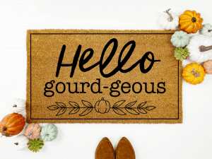 Hello Gourd-geous Door Mat