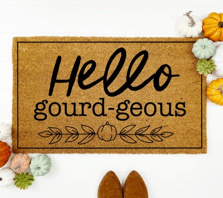 Hello Gourd-geous Door Mat