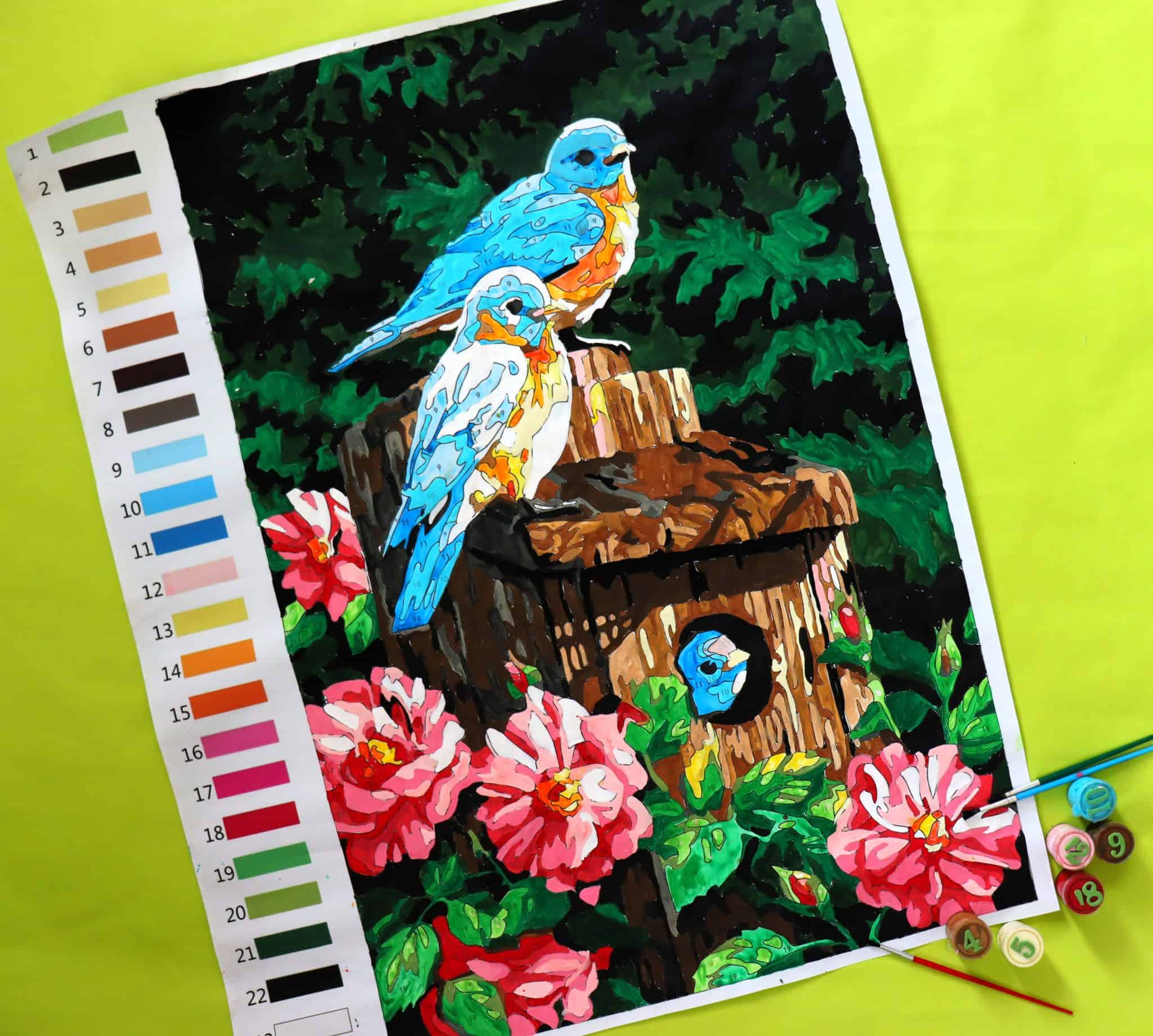 Giant Paint by Number - A girl and a glue gun