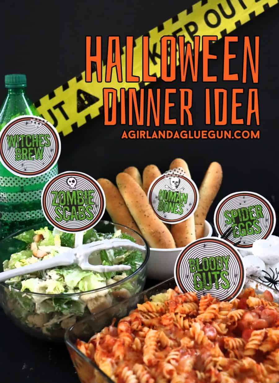 halloween dinner idea with free printables a girl and a glue gun