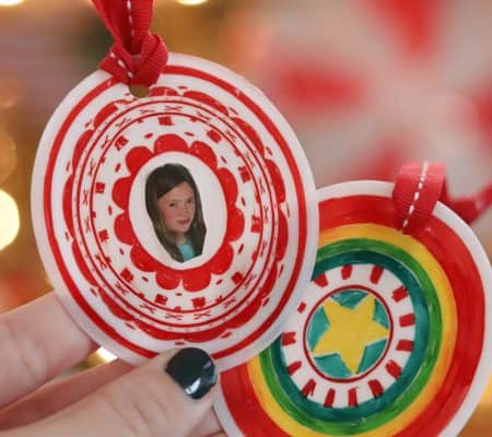 cute kids craft to make custom ornaments for Christmas