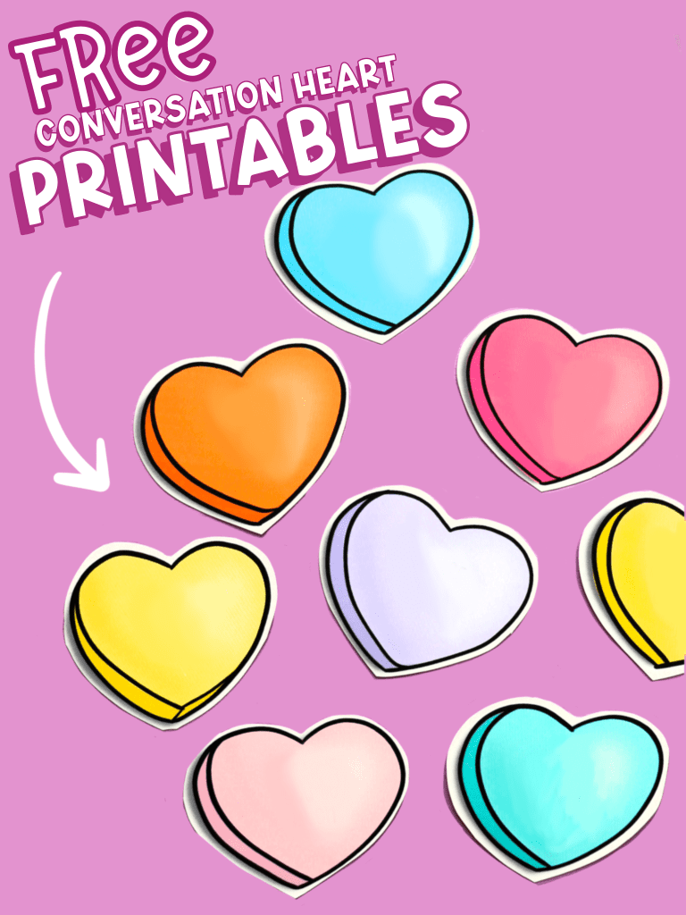 Free Conversation Heart Attack Printable - A girl and a glue gun