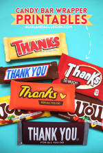 Thank you candy bar WRAPPER printables - A girl and a glue gun