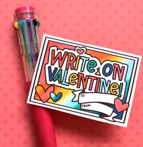 write on valentine- free printable