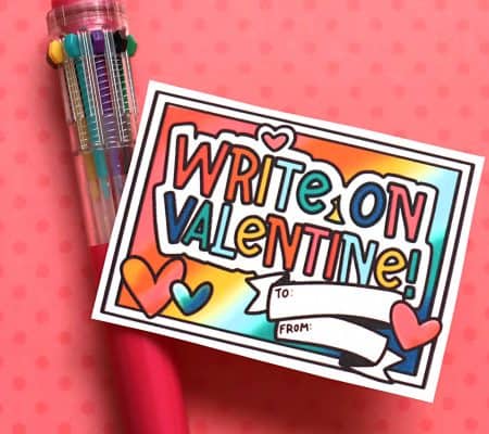 write on valentine- free printable
