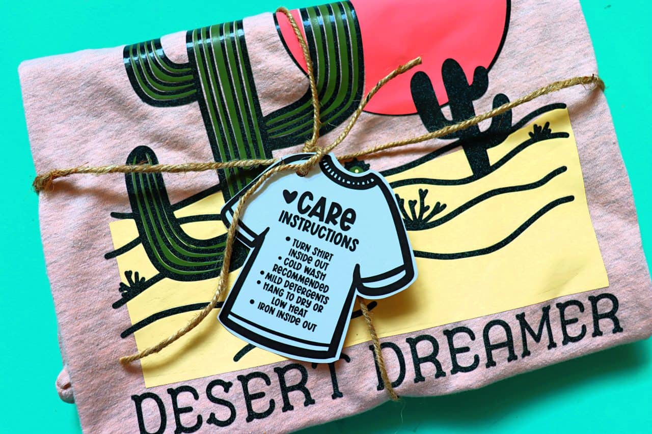Free printable care instructions for vinyl shirts - A girl and a glue gun