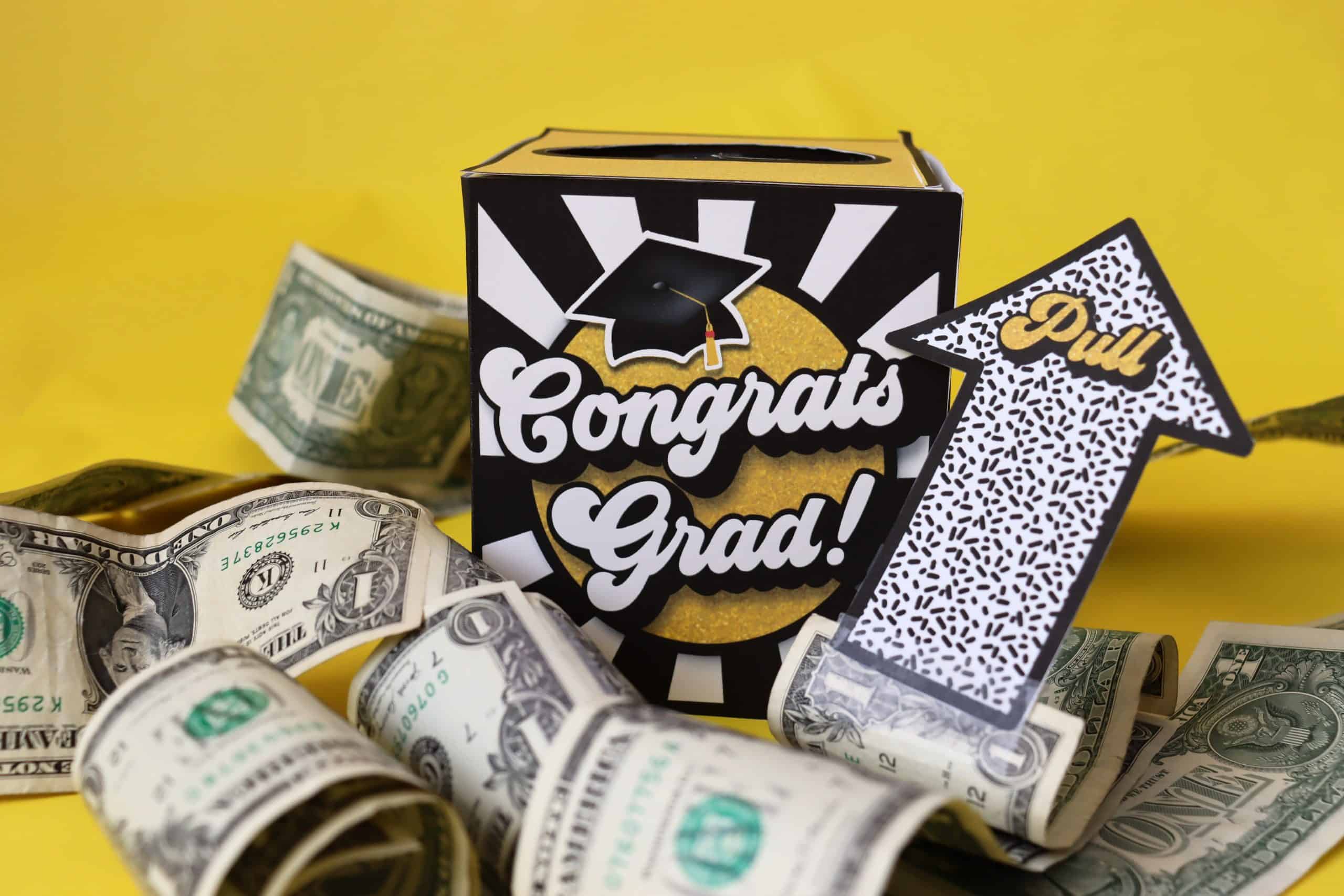 Graduation Money Gift Box - A girl and a glue gun