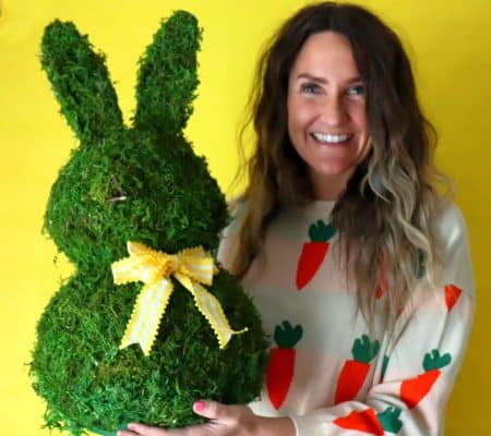 how to make a giant moss bunny from dollar tree items