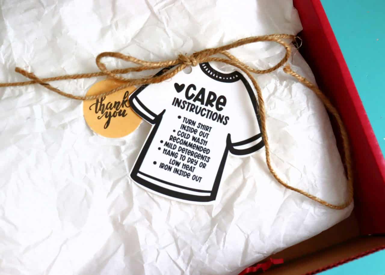 Free printable care instructions for vinyl shirts - A girl and a glue gun