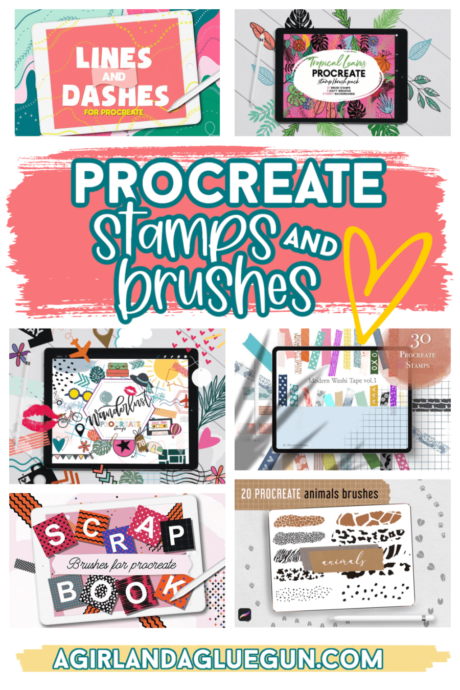 Procreate Clipart Stamps and Brushes that you NEED. - A girl and a glue gun