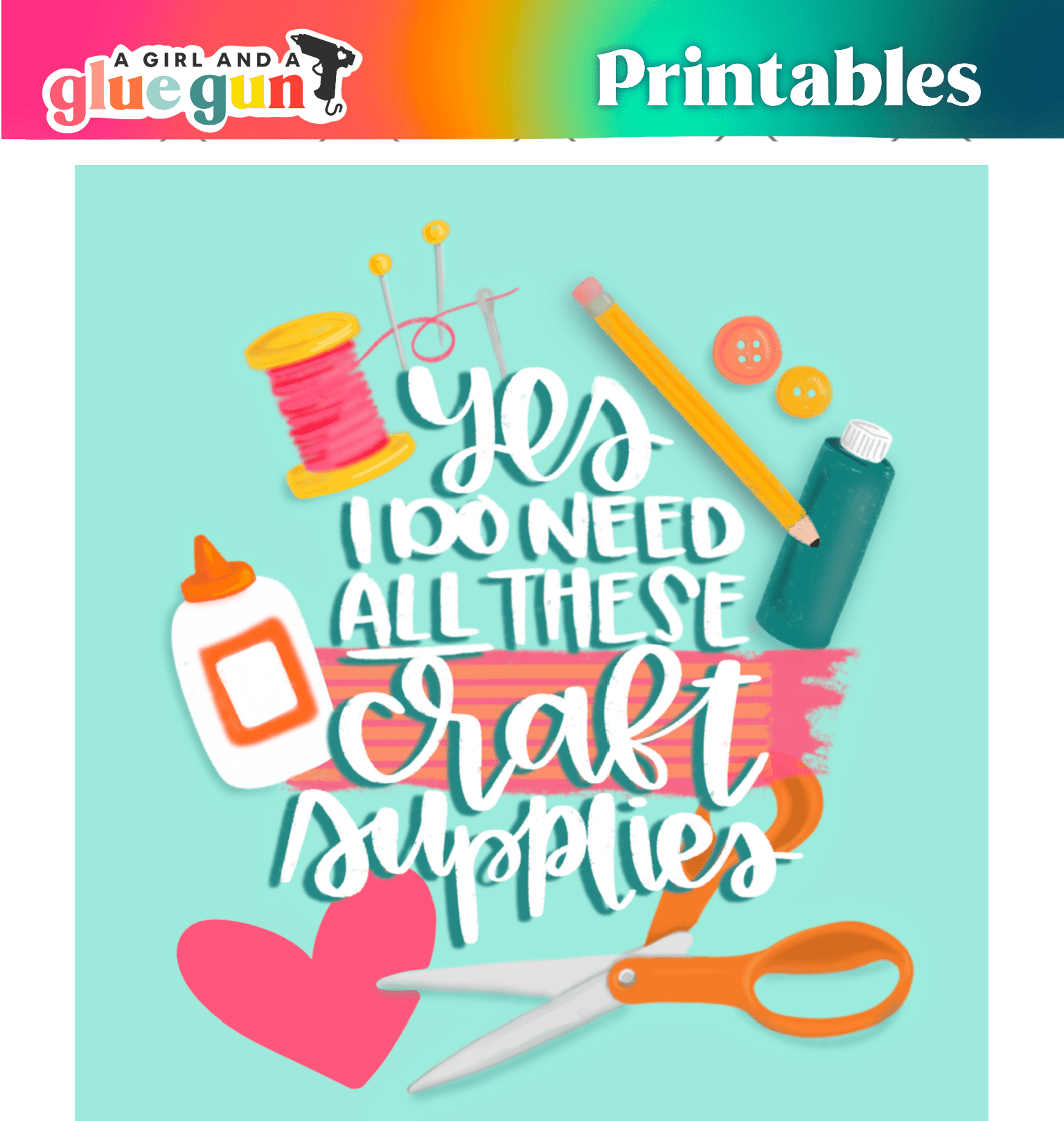 FREE PRINTABLE LIBRARY - A girl and a glue gun