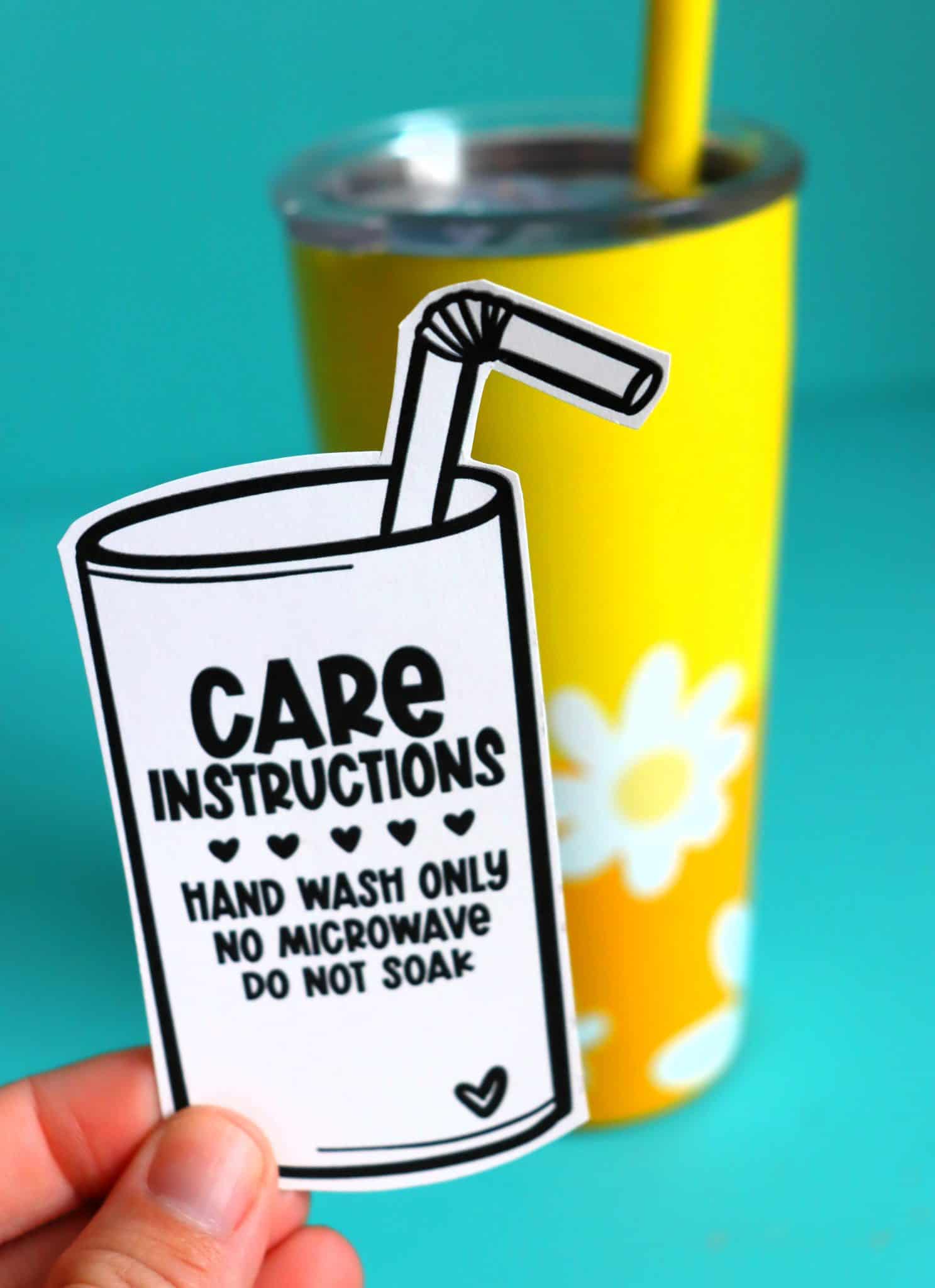 Vinyl cup care instructions- free printables! - A girl and a glue gun
