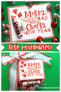 Merry KISSmas Free Printable - A girl and a glue gun