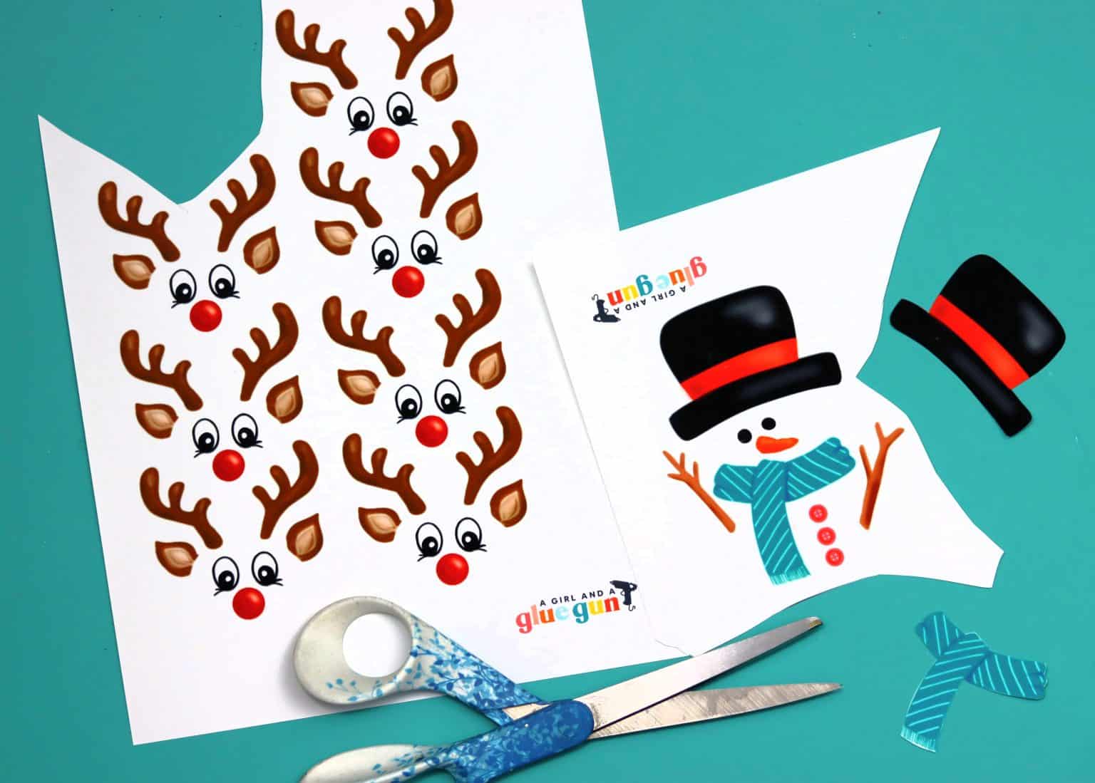 Snowman treats with free printables - A girl and a glue gun