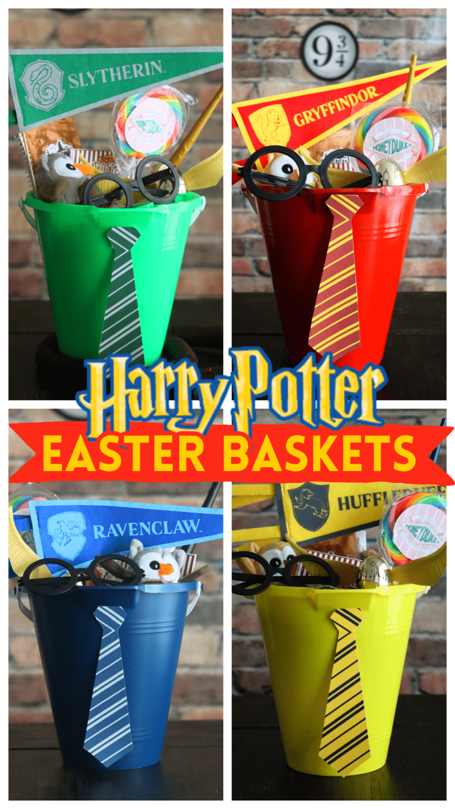 harry potter toys and candies in buckets promo graphic