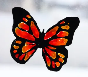 butterfly diy suncatcher with glue