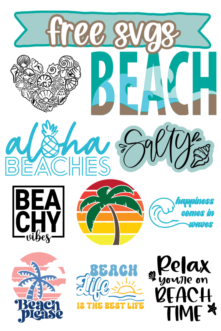 free beach svg cut files for cricut and silhouette cameo