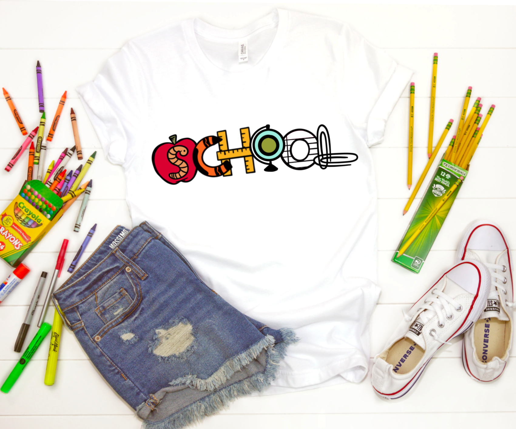 SCHOOL-THEMED ABC SVG - A GIRL AND A GLUE GUN