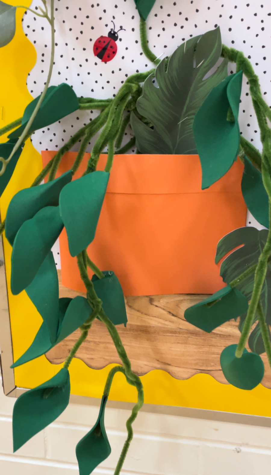 faux hanging plant with foam