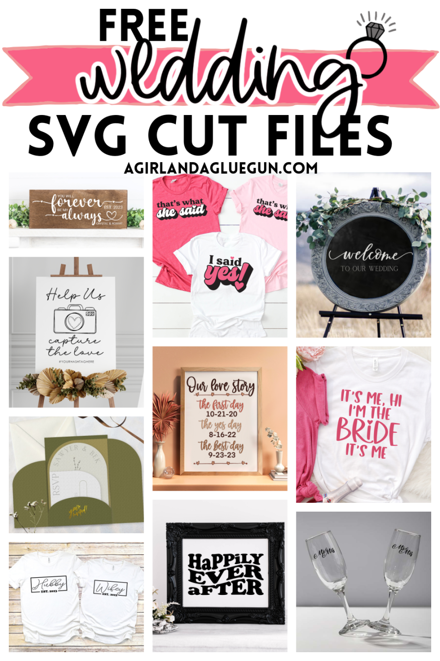 10 free wedding themed svg cut files