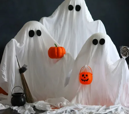 ghosts made from dollar tree items