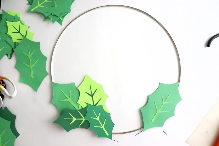 wreath with holly leaves