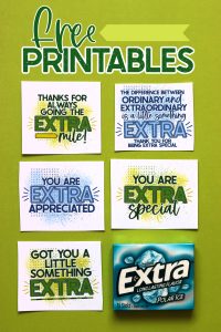 Extra Gum Gift Tag- free printables! - A girl and a glue gun