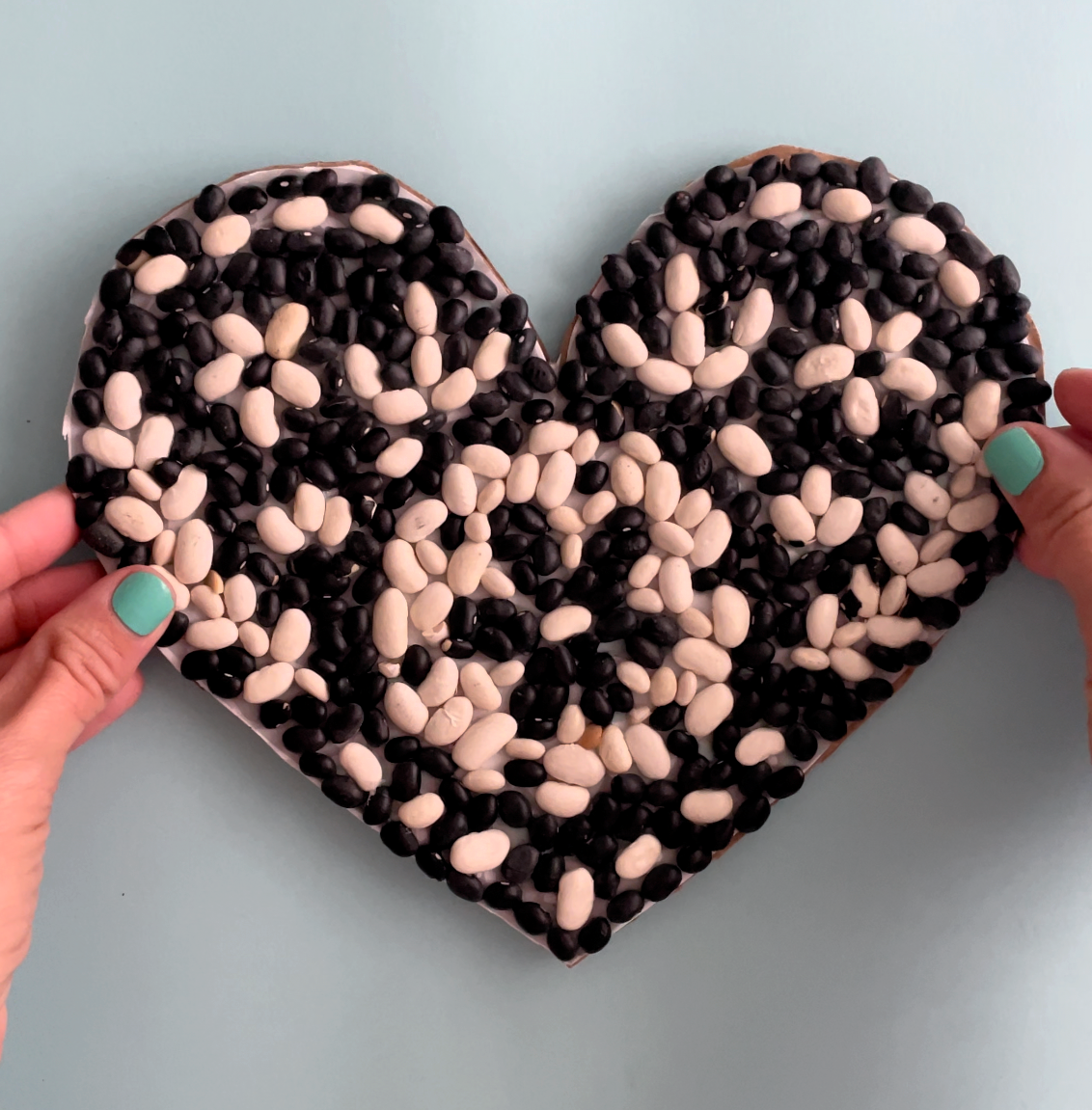 Bean Art- Kids Craft - A girl and a glue gun