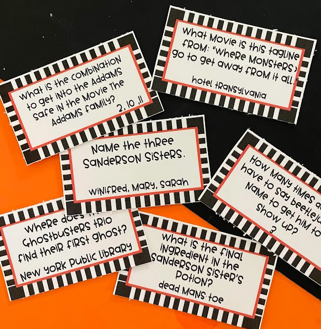 Halloween movie trivia game with free printables - A girl and a glue gun