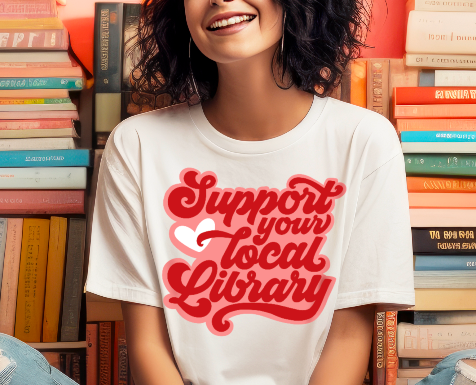 Support your local library SVG - A girl and a glue gun